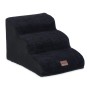 Relaxdays Hundetreppe mit 3 Stufen Schaumstoff Polyester Schwarz Abnehmbar Rutschhemmend 33 cm x 41 cm x 54 cm 1,7 kg