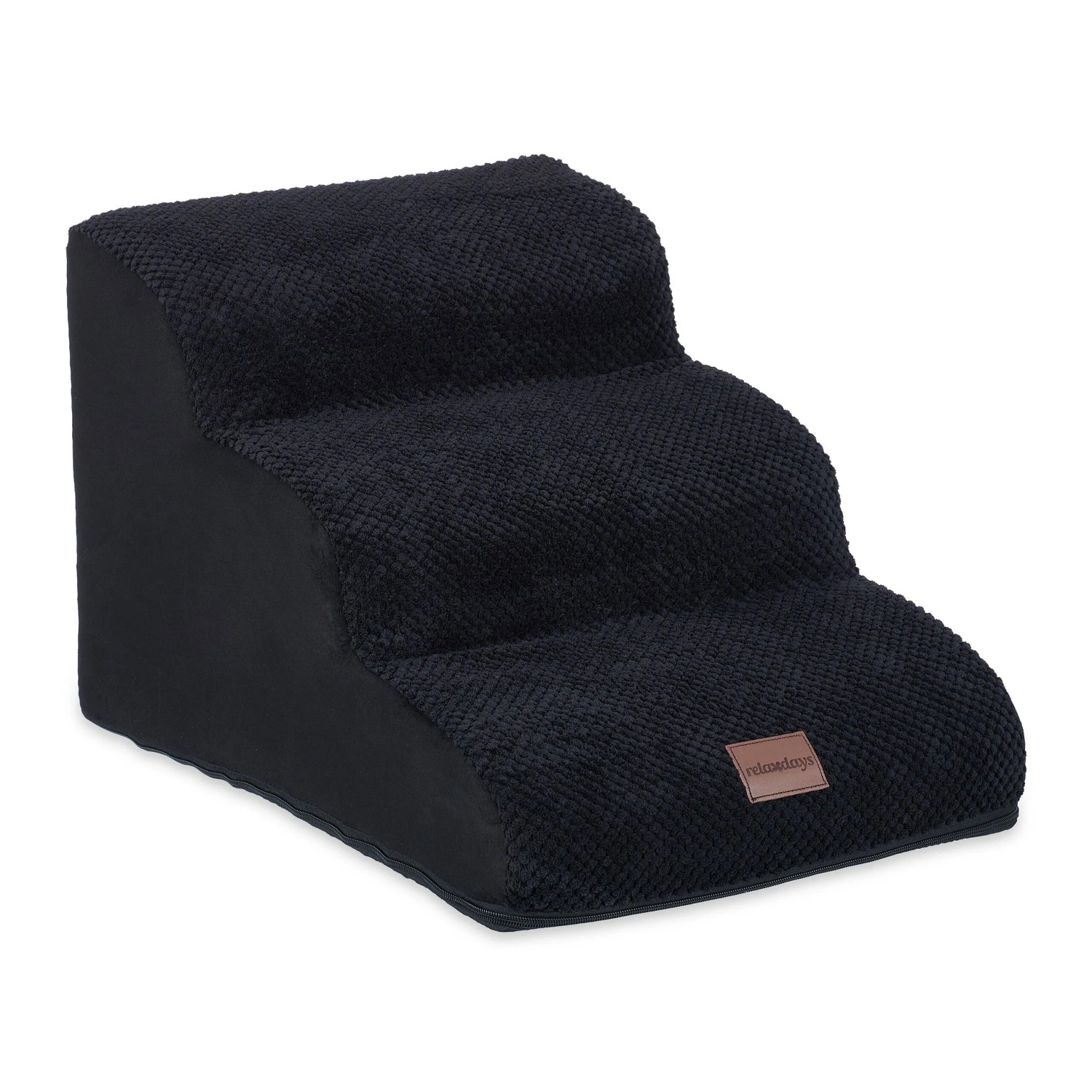Relaxdays Hundetreppe Mit 3 Stufen Schaumstoff Polyester Schwarz Abnehmbar Rutschhemmend 33 Cm X 41 Cm X 54 Cm 1, 7 Kg
