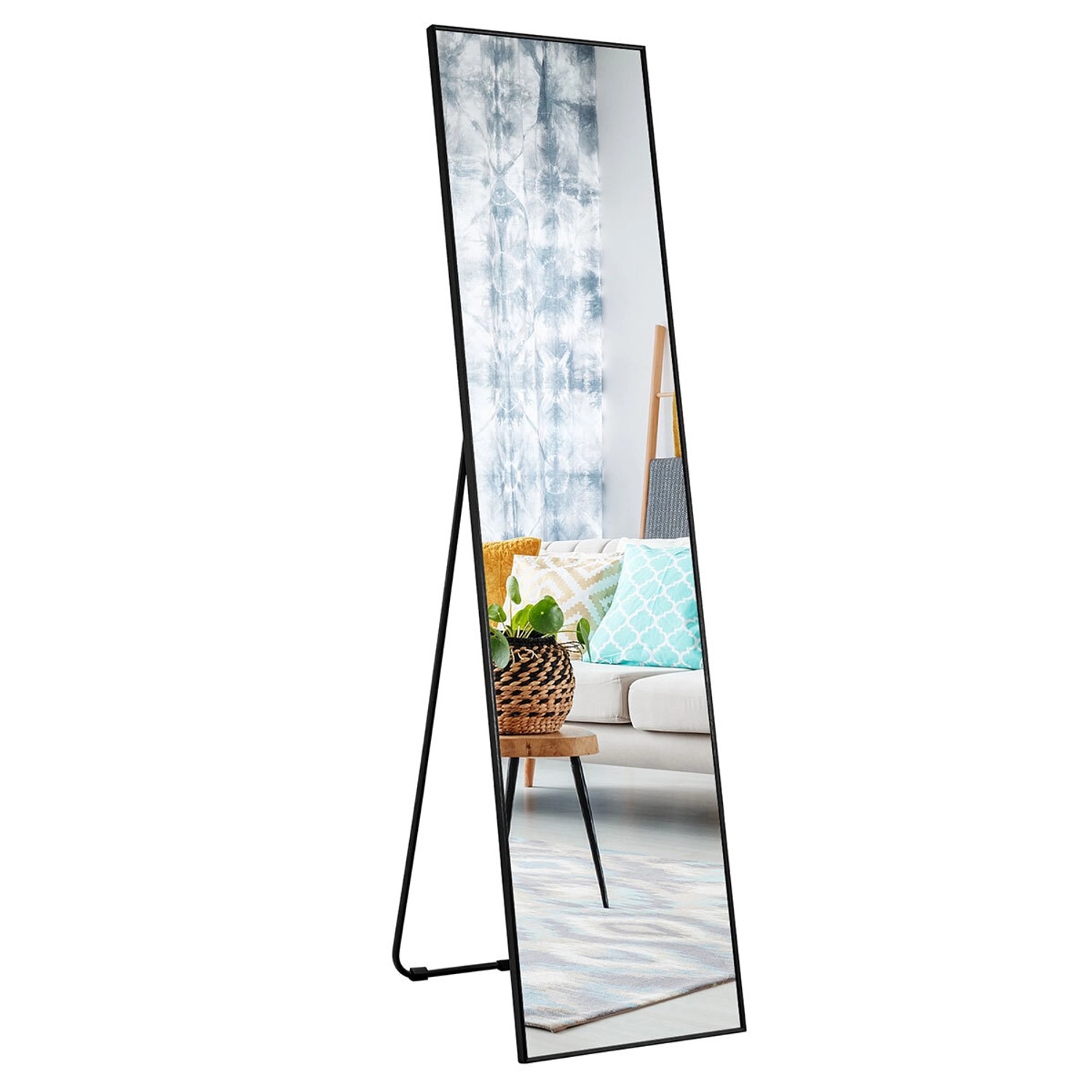 Costway Ganzkörperspiegel 160 x 40 cm Schwarz