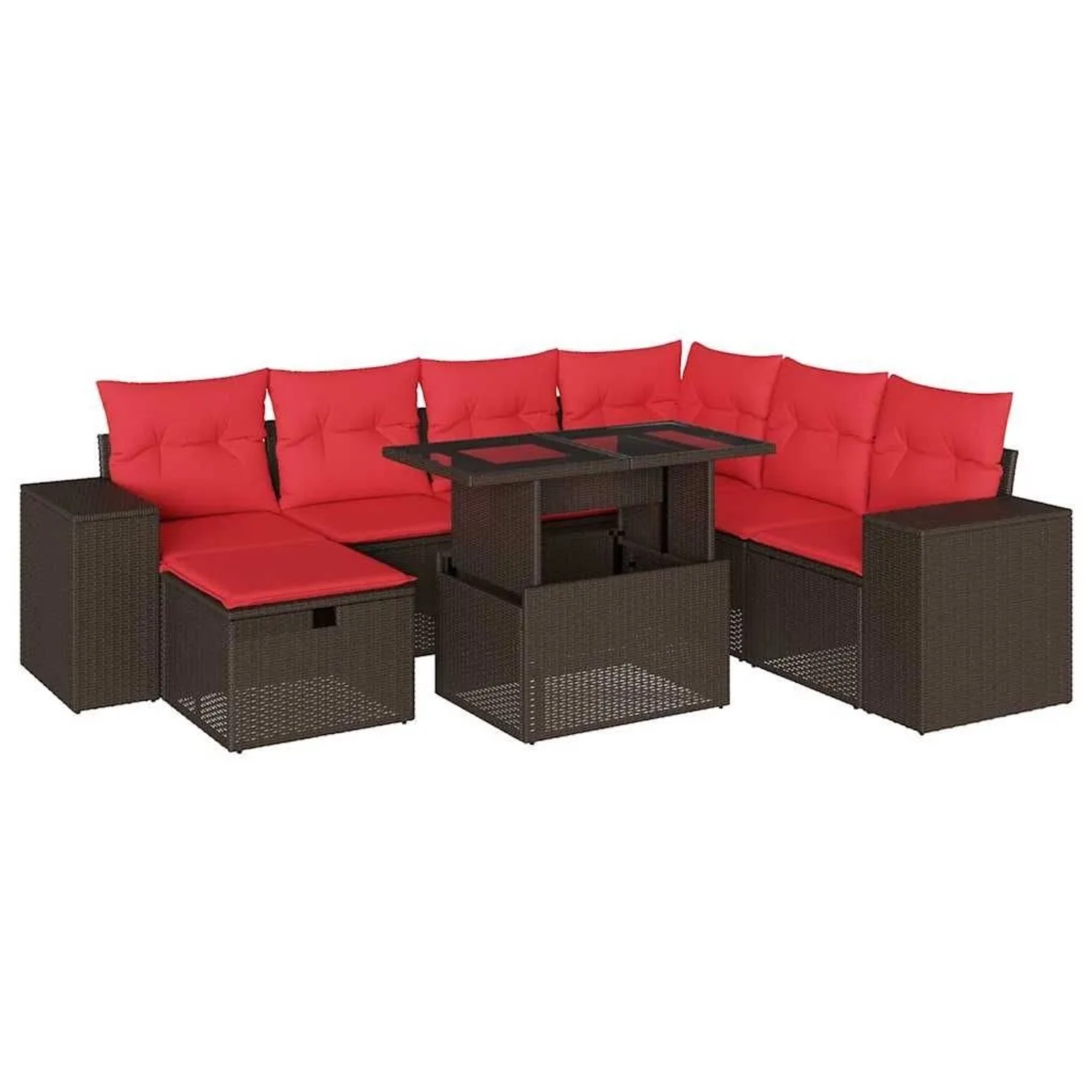 vidaXL 8-Tlg Gartensofa-Set mit Kissen Braun Polyrattan 3275324 günstig online kaufen