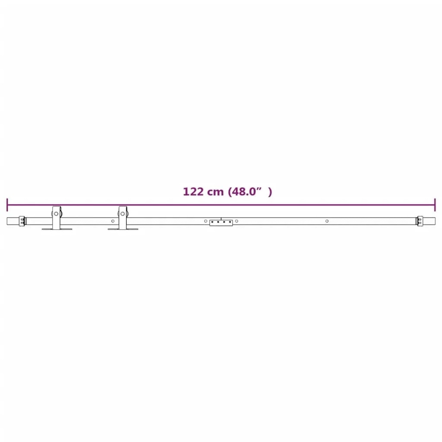 vidaXL Mini Schiebetürbeschlag Set für Schranktüren Carbonstahl 122 cm 151697_6