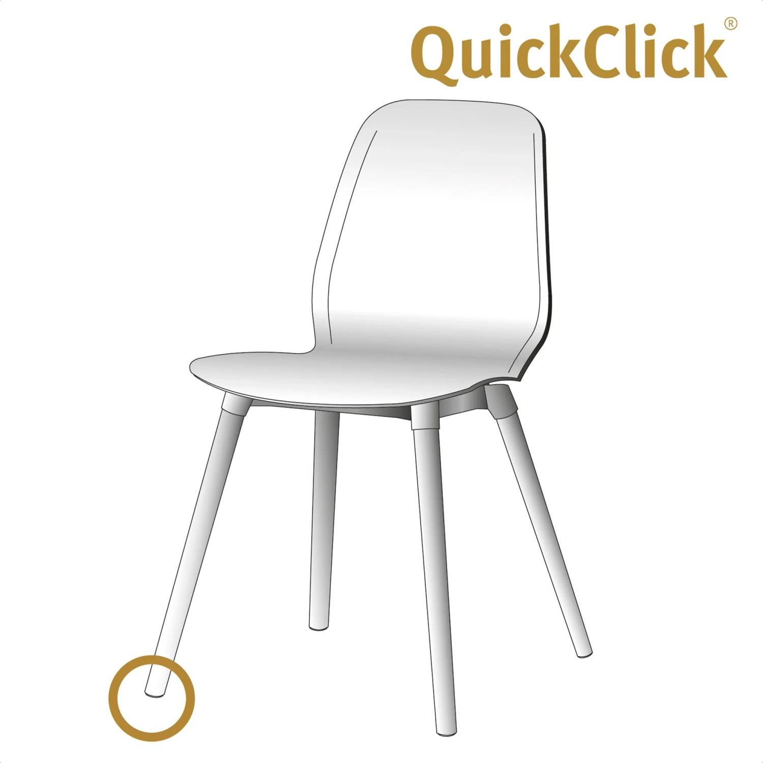 Wagner QuickClick Slim Ultrasoft Möbelgleiter, Ø 17 mm, braun, 8-teilig, für empfindliche Böden.