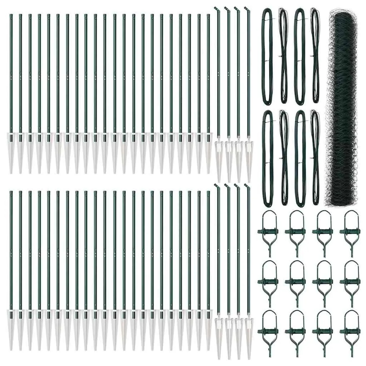 vidaXL Zaunpfosten Grün 100 x 1,2 m 36 mm Maschen Stahl und PVC 3353172 günstig online kaufen