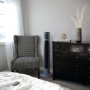 Brandson Turmventilator, 96cm, blau, mit Fernbedienung im Schlafzimmer.