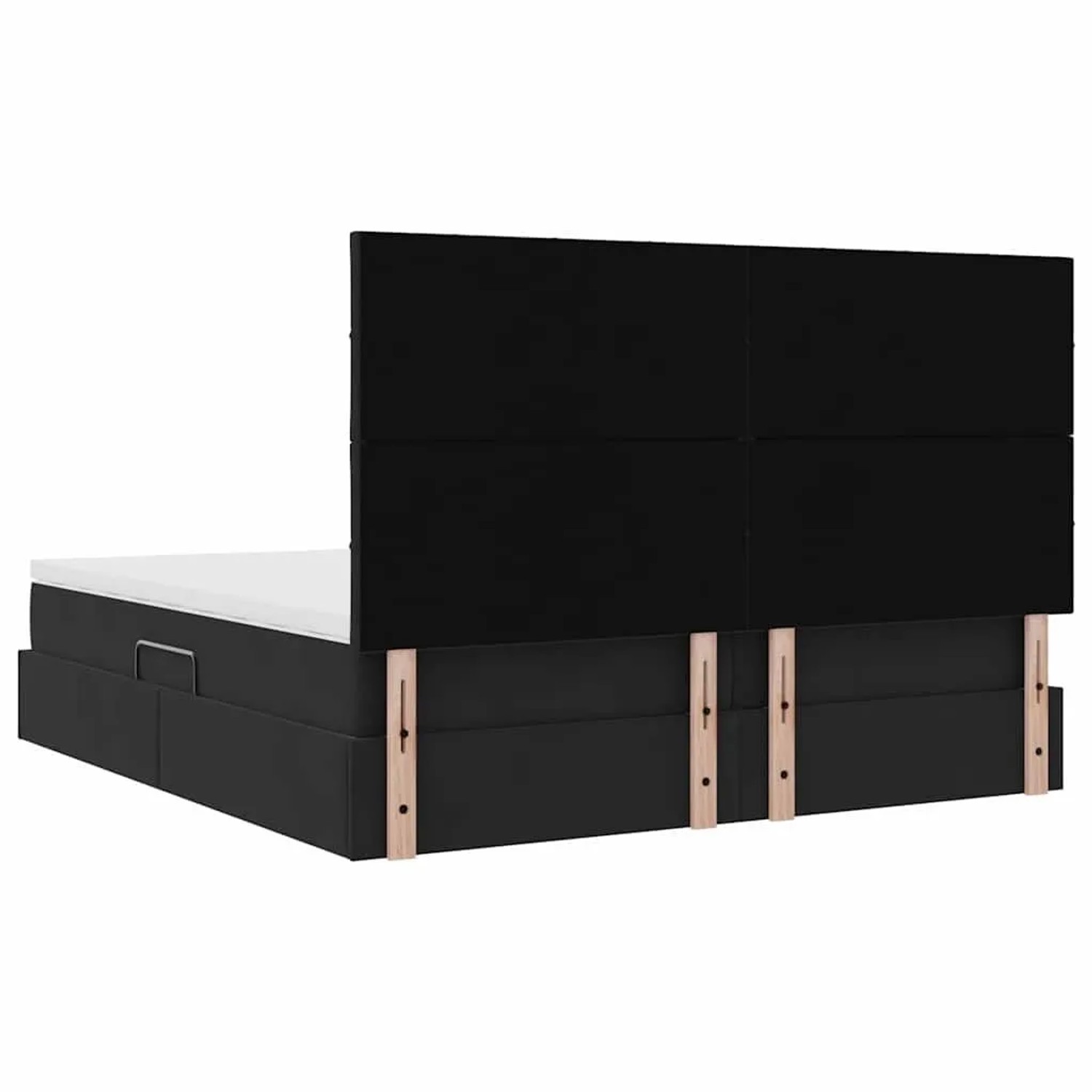 Schwarzes vidaXL Bett mit LED-Leisten, 180x200 cm, Samtbezug.