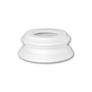 Weißer PROFHOME Vollsäulen Sockel, Zierelement aus Stuckdekor, 42,5x17x42,9 cm.