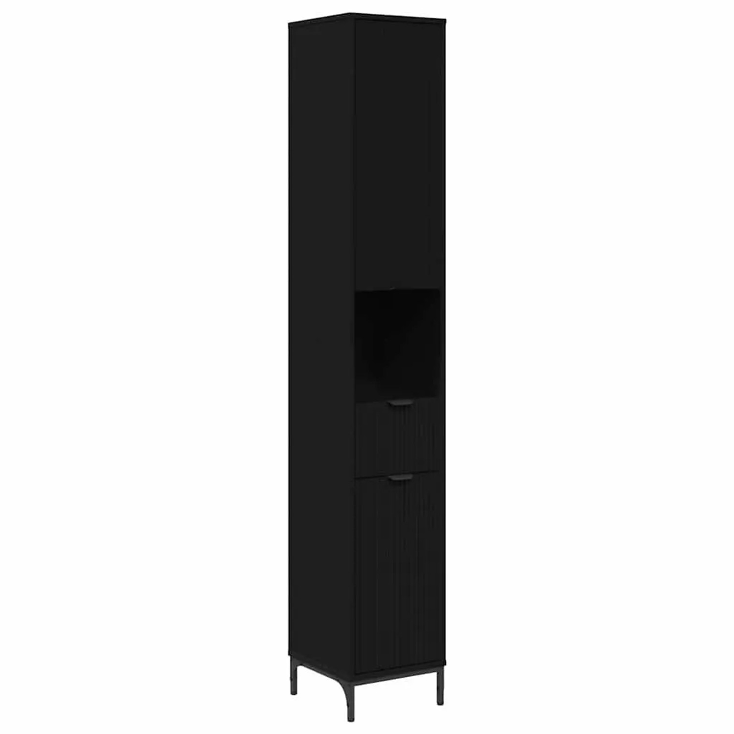 vidaXL Badezimmerschrank Schwarz 31,5 x 33 x 190 cm 883405