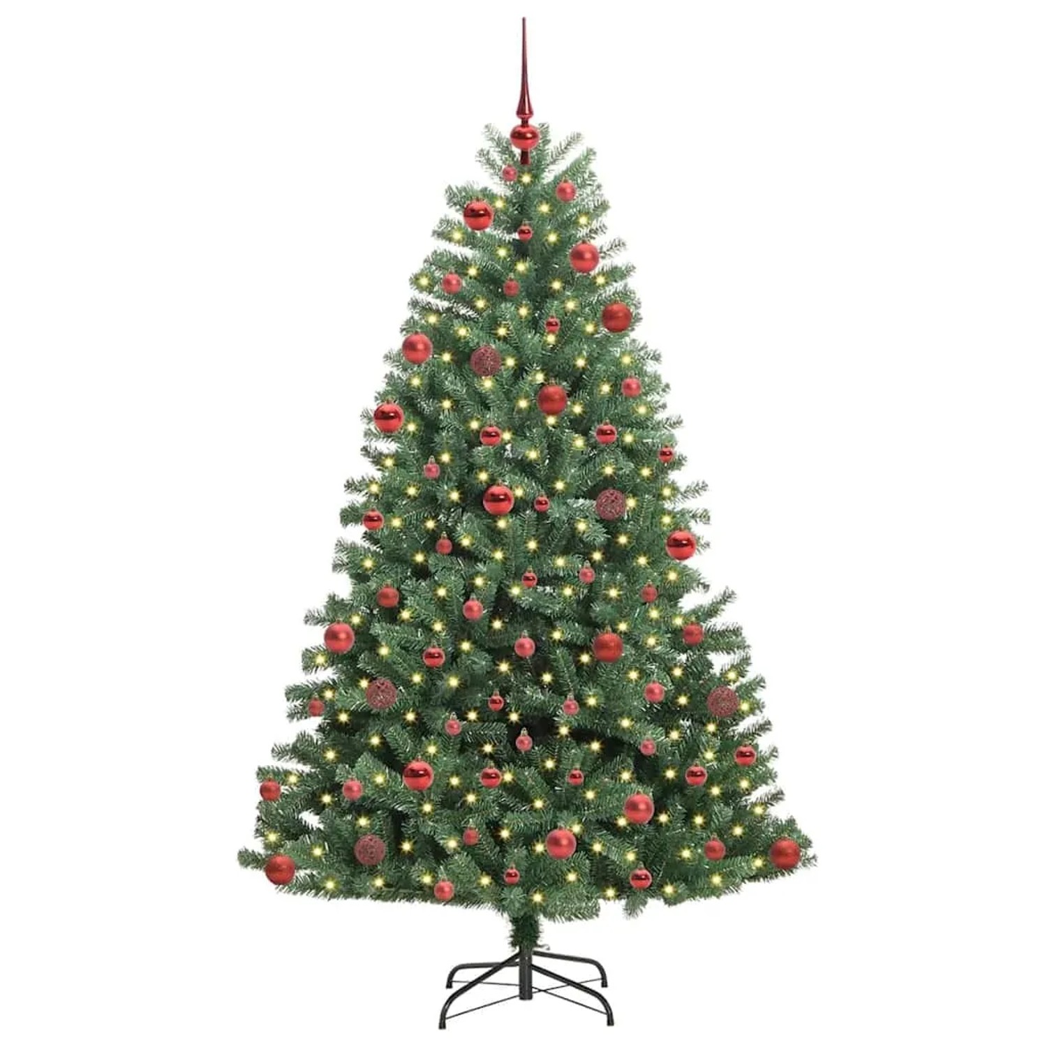 vidaXL Künstlicher Klappbarer Weihnachtsbaum mit 300 LEDs Grün 180 cm 3395487