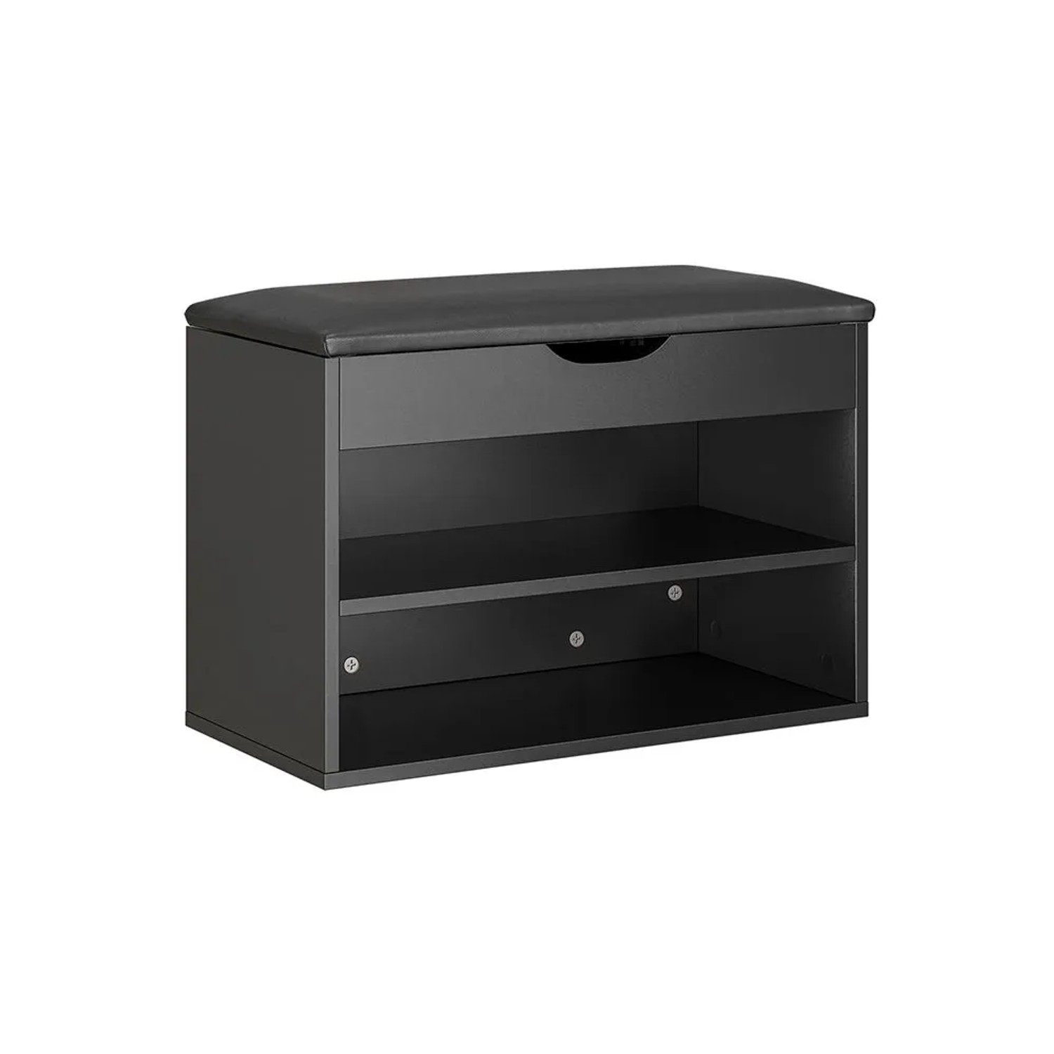 SoBuy Schuhbank mit Sitzfläche Schuhregal mit Sitzbank Flurbank 60x43x30cm Schwarz FSR25-SCH