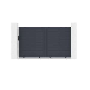 Graues Casanoov Schiebetor Eiger aus Aluminium, 3 m breit und 1,80 m hoch.