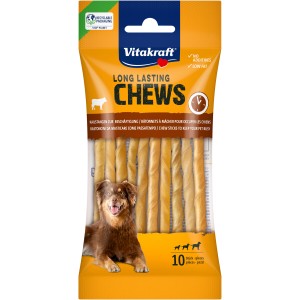 Vitakraft Long Lasting Chews Kaustangen, 10 Stück. Hundeknochen aus Rinderhaut für langanhaltenden Kauspaß.