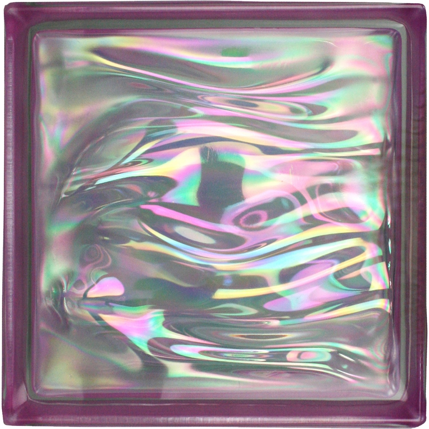 BM Glasstein Aqua Perlmutt Amethyst 19 cm x 19 cm x 8 cm glänzend