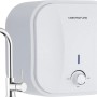 Thermoflow Untertischspeicher 10L mit Armatur Ovalis, weiß. Warmwasser für Küche/Waschtisch.