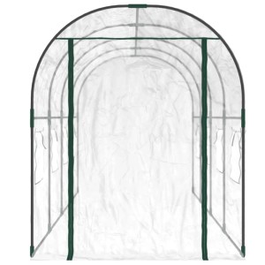 DELUKE Folientunnel GREGO, 188x161x398cm, transparentes Foliengewächshaus mit Stahlrahmen.