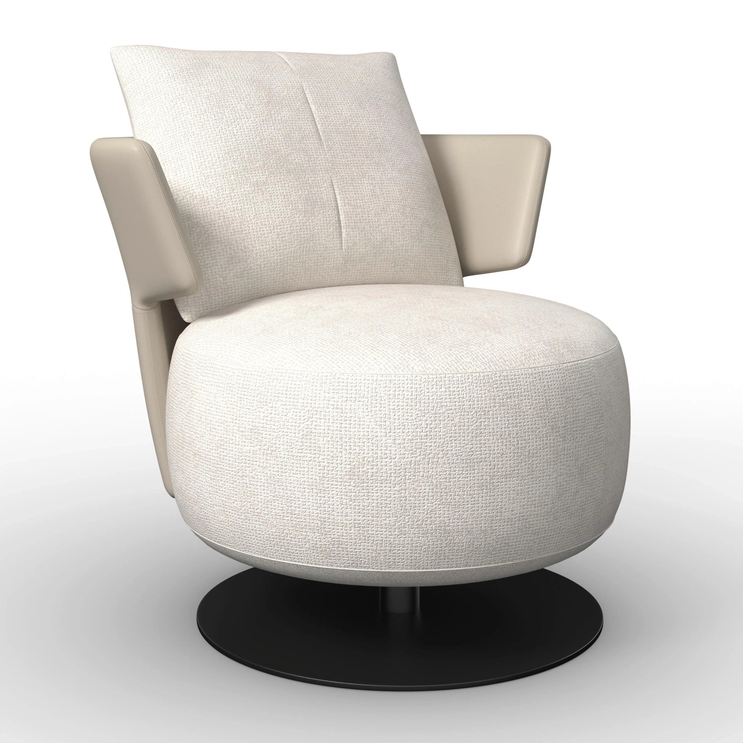 Bessagi Home Sessel Nora Beige Drehbar Webstoff
