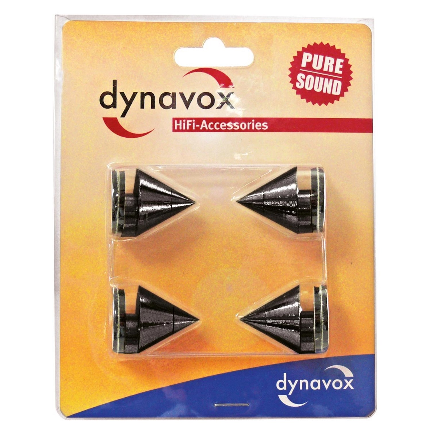 Dynavox Lautsprecher Spikes, 4er Set, schwarz, zur akustischen Entkopplung von Möbelbeinen.