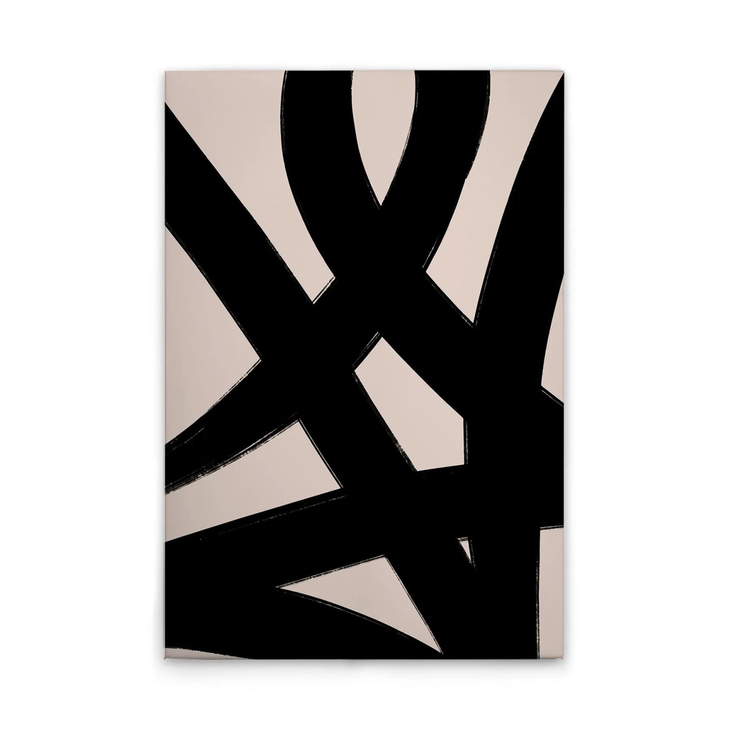 Tadessi Leinwandbild - M1-No.51508 - Minimalistisch Schwarz Beige - 30 x 45 cm - Querformat
