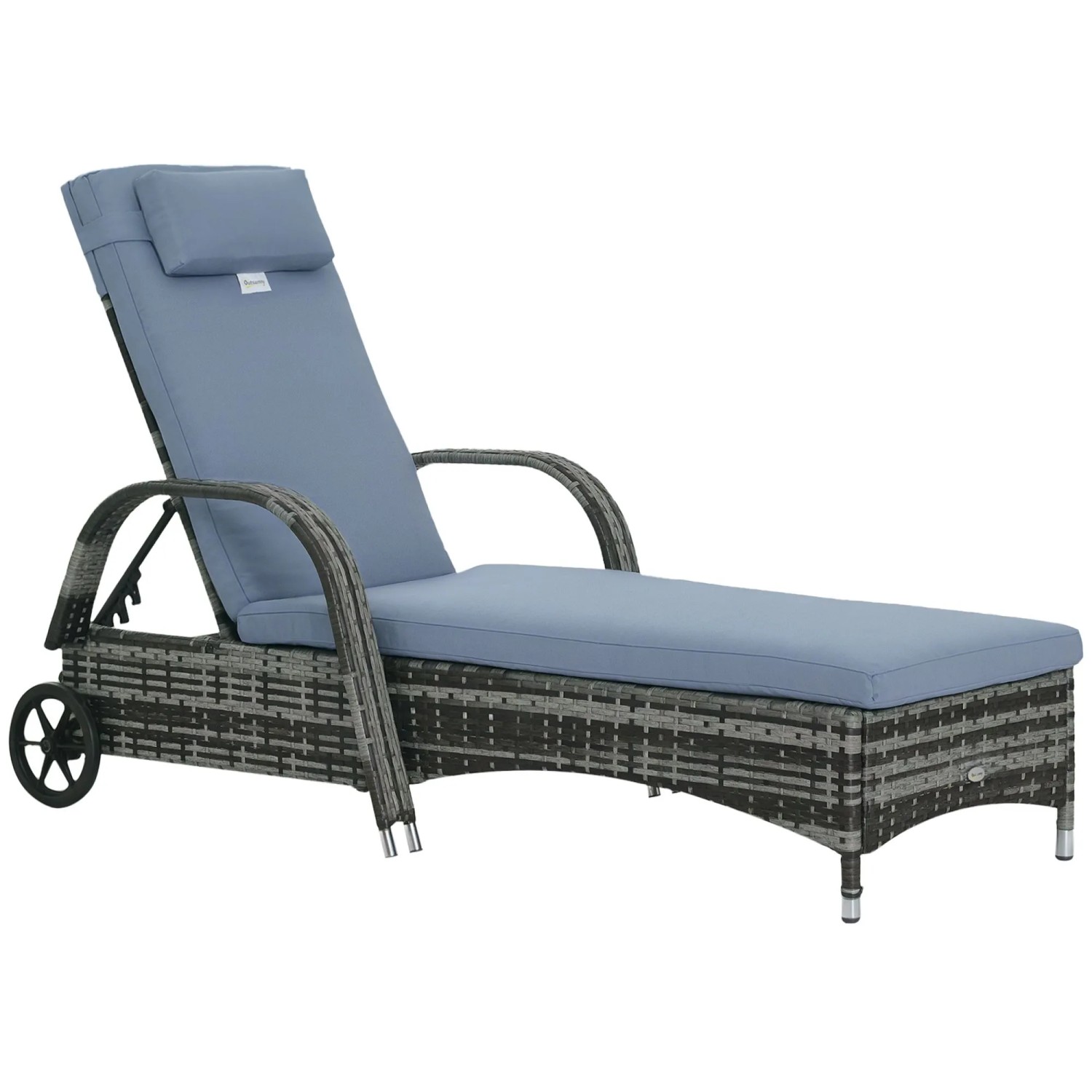 Furnicato Mobile Gartenliege Grau Blau 200x73x30 103cm