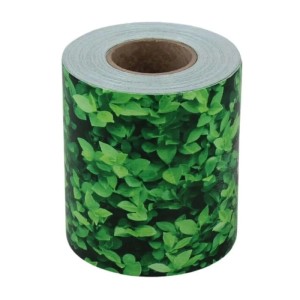 Galaflor PVC Sichtschutzstreifen Rolle mit grünem Buchsbaum-Muster für Doppelstabmattenzaun, 35m x 19cm.