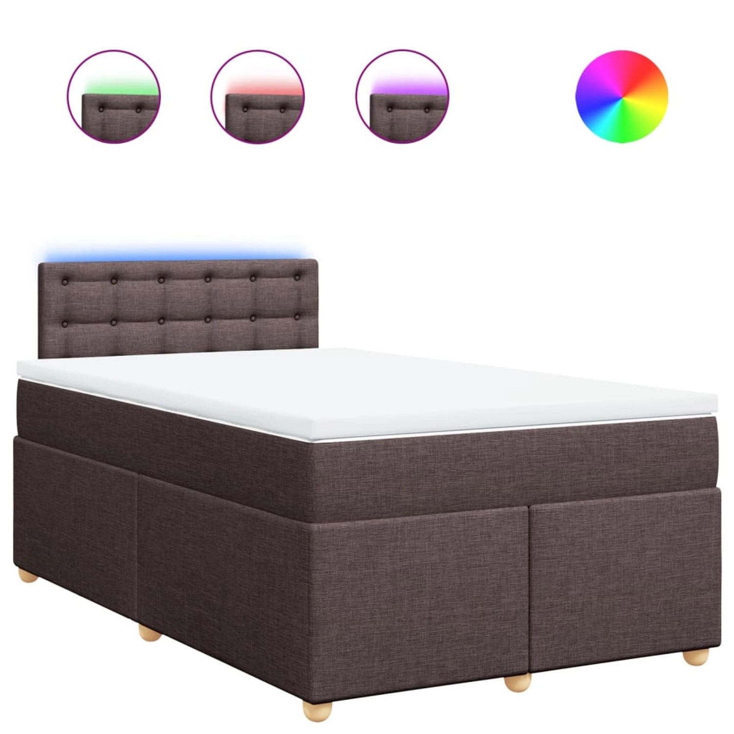 vidaXL Boxspringbett mit Matratze Dunkelbraun 120x200 cm Stoff 3288964 günstig online kaufen