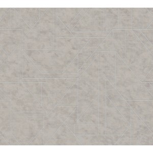 AS-Creation Vliestapete grau-silber mit grafischem Muster, matt und glänzend.