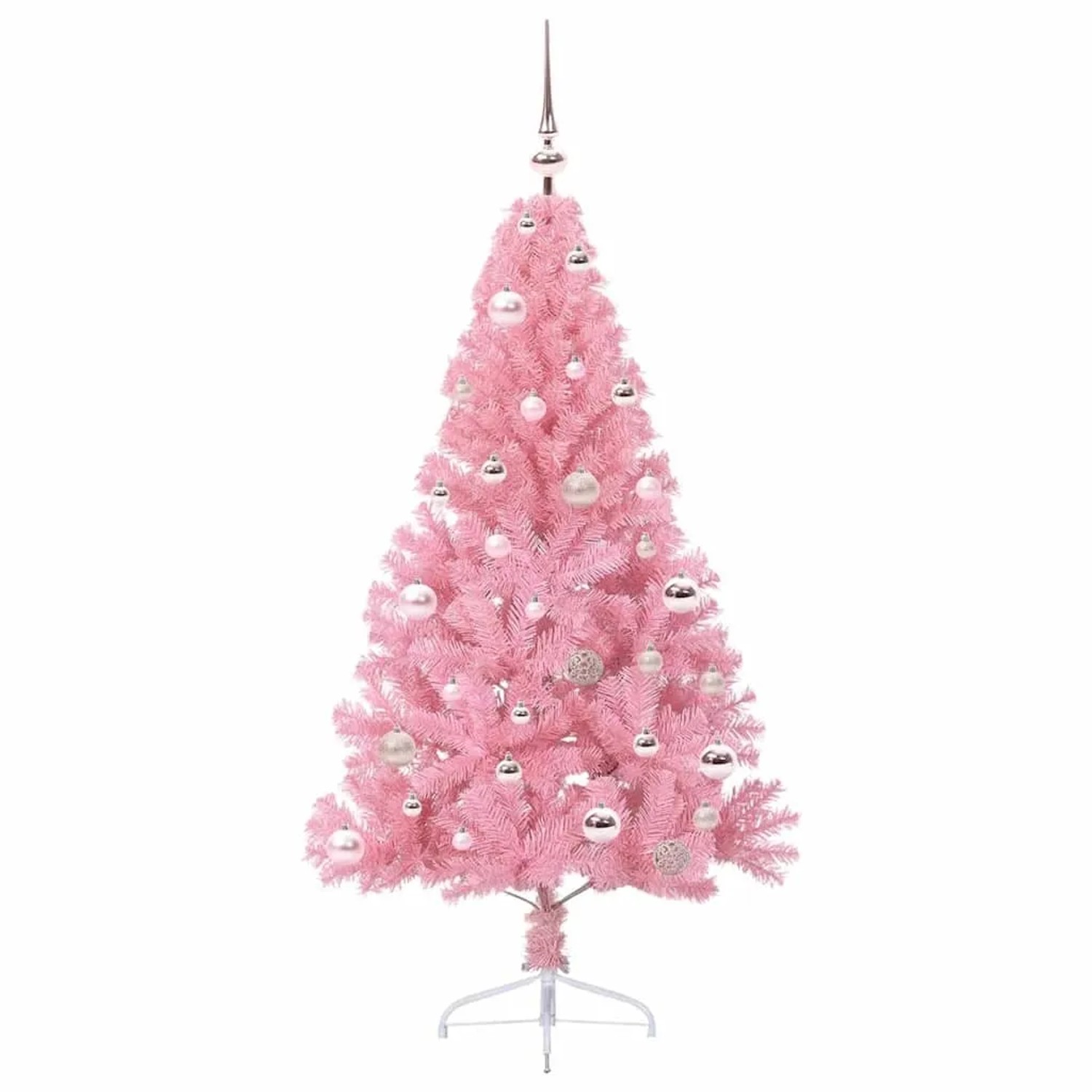 vidaXL Künstlicher Vorbeleuchteter Weihnachtsbaum Rosa 150 cm PVC 3397065