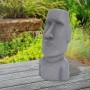 Graue Moai Figur Rapa Nui (53,5 cm) aus Kunstharz für Garten & Deko.