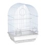 Relaxdays Vogelkäfig Stahl Weiß mit Zubehör 49,5 cm x 34,5 cm x 31 cm 1,4 kg