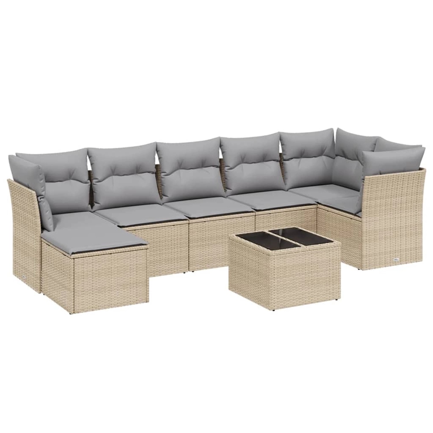 vidaXL 8-tlg Garten-Sofagarnitur mit Kissen Beige Poly Rattan Modell 200 günstig online kaufen