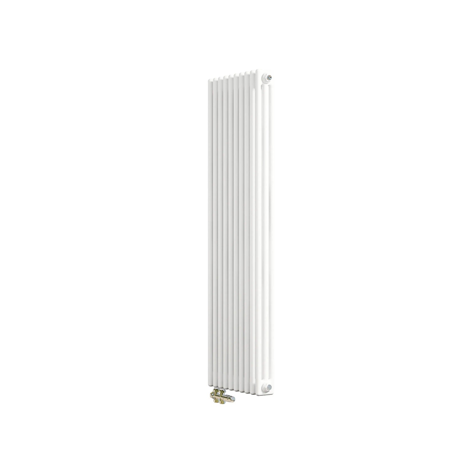 AICA Traditioneller Heizkörper 1500 x 470 mm Gusseisenstil 3 Spalten mit Seitenanschluss Weiß 1670W
