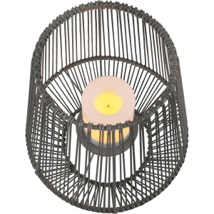 Graue Reality LED-Tischleuchte Mineros, Solar-Deko mit Flammeneffekt für Garten und Terrasse.