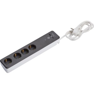 Funk-Tischsteckdosenleiste mit 4 Steckdosen, USB-Anschlüssen und Wi-Fi Funktion.