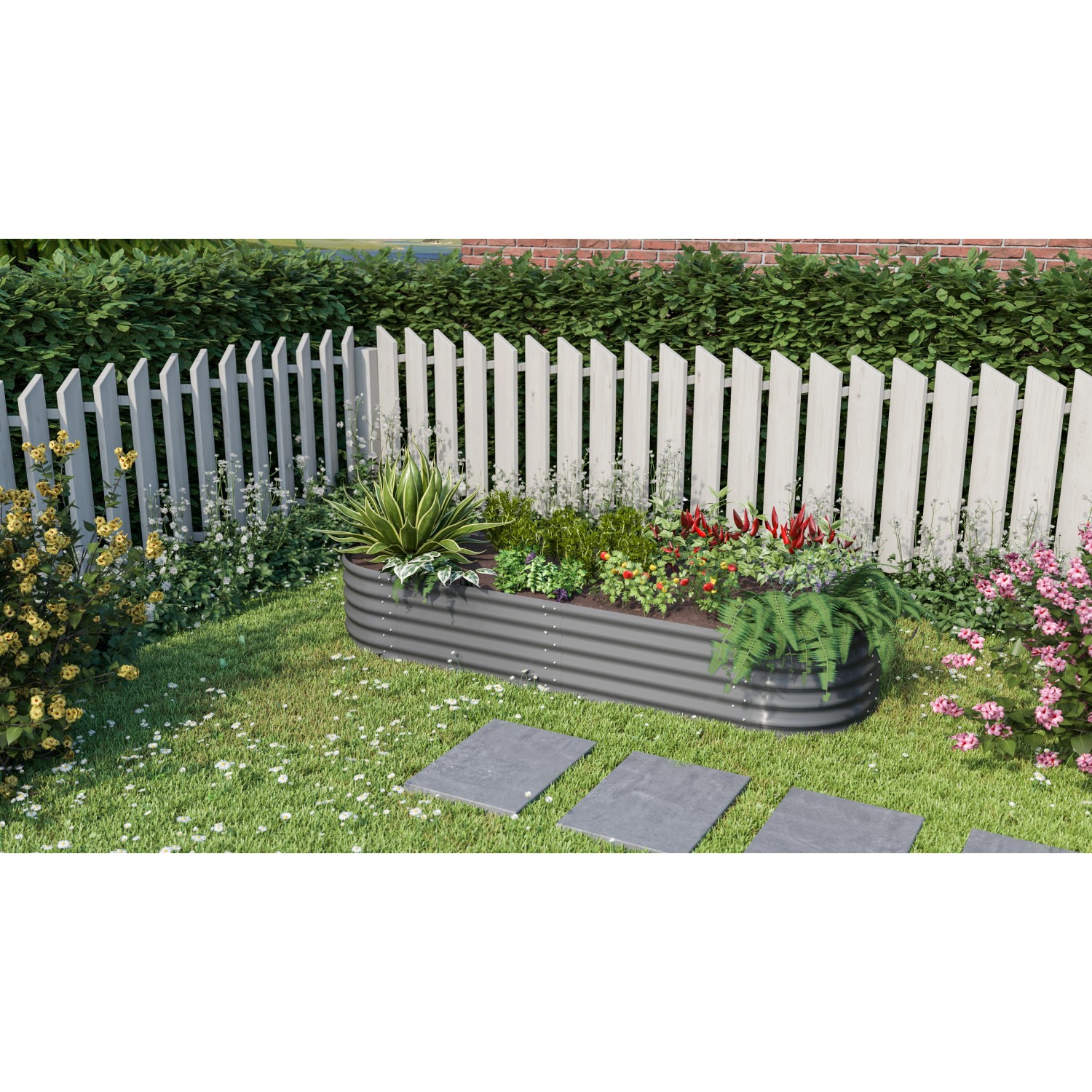 Vitavia Erweiterung stretched 401 Granit (80x40 cm) für Hochbeete im Garten.