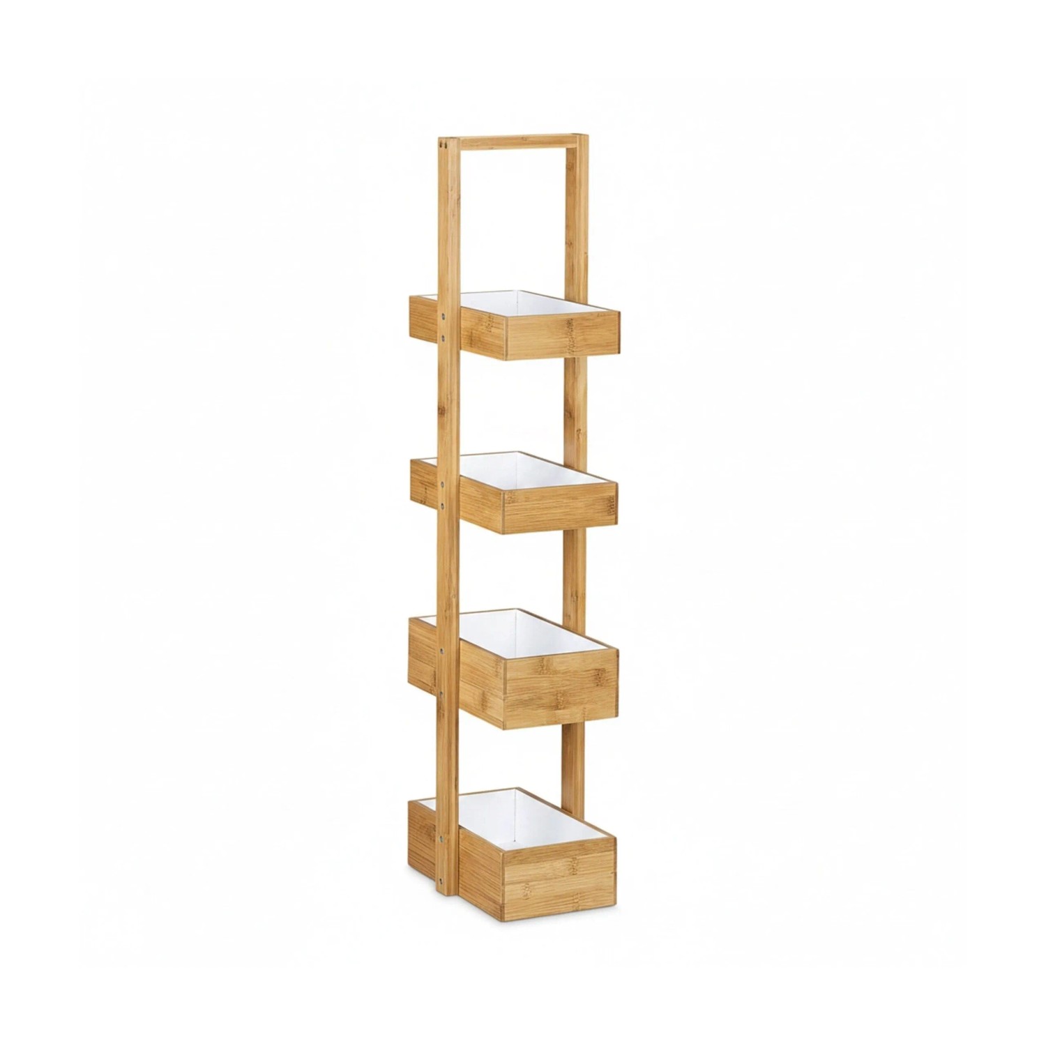 Relaxdays Badregal Bambus Natur Freistehend Platzsparend Feuchtigkeitsbeständig 88,5 cm x 25,5 cm x 18,5 cm 2,1 kg