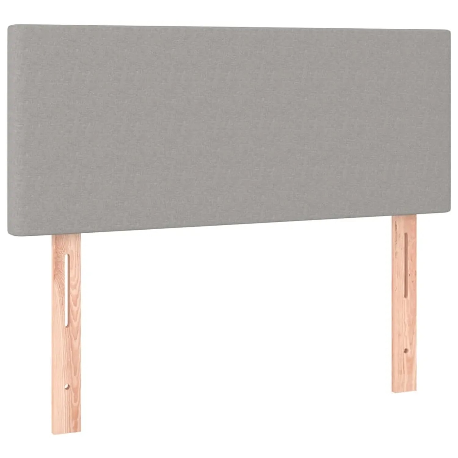 Hellgraues Boxspringbett Kopfteil aus Stoff, 120x200 cm. Bett Zubehör für Schlafzimmer.