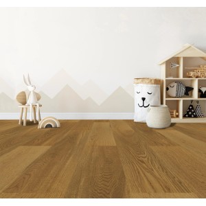 Jangal Designboden Eiche Autumn Wheat im Kinderzimmer, warmer Farbton, natürliche Holzoptik.
