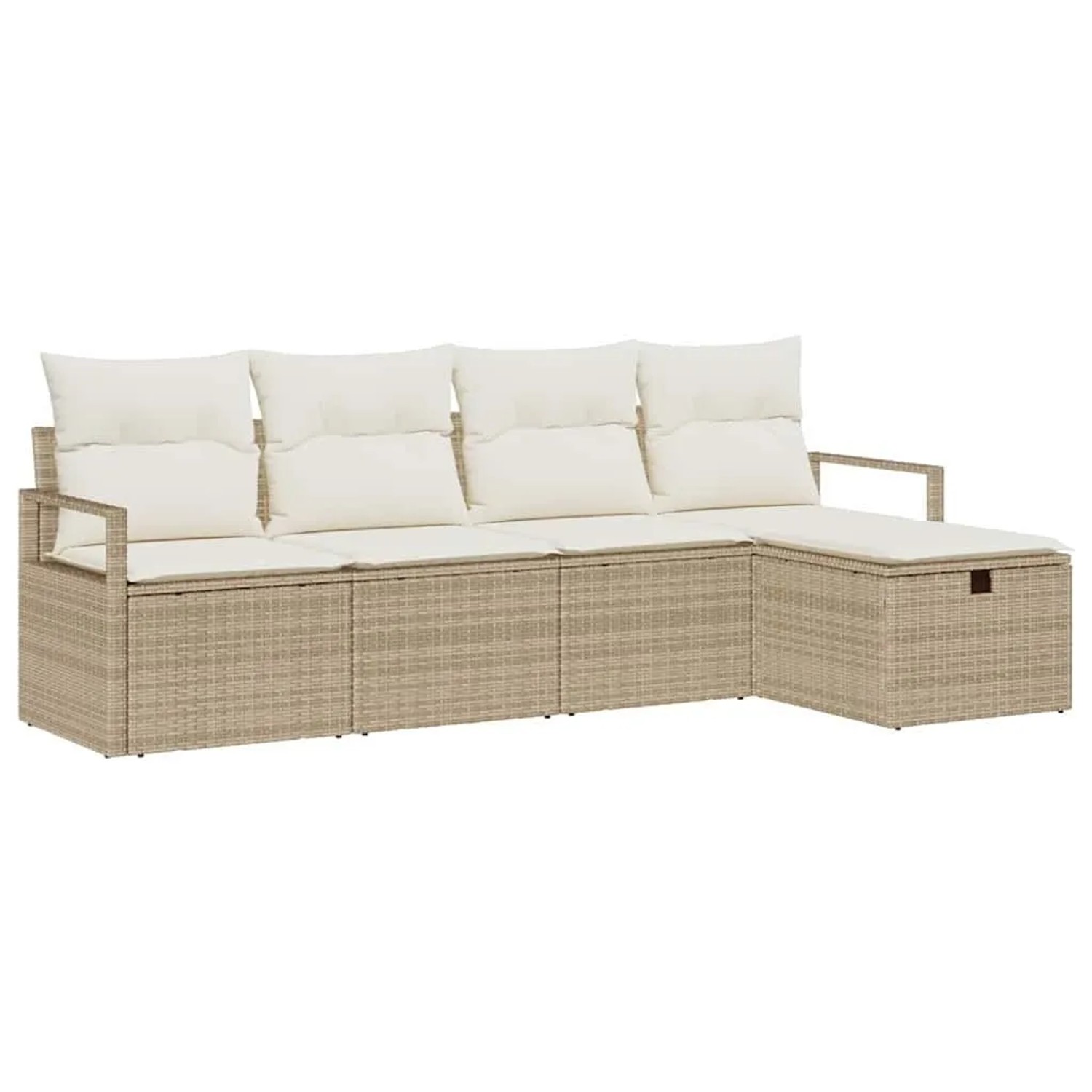 vidaXL Sofa Set mit Kissen 5-Tlg Beige und Creme Poly-Rattan 3359160 günstig online kaufen