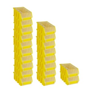 PROREGAL SuperSparSet: 20 gelbe Sichtlagerboxen mit Deckel, ideal für Werkstatt & Lager.