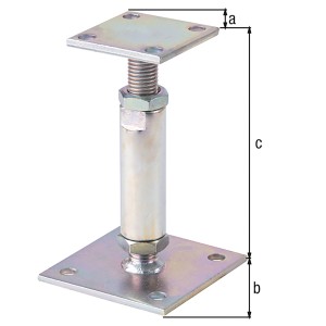 Verzinkter Alberts Pfostenträger mit Höhenverstellung, 70x70 bis 150x190 mm, für Holzkonstruktionen.