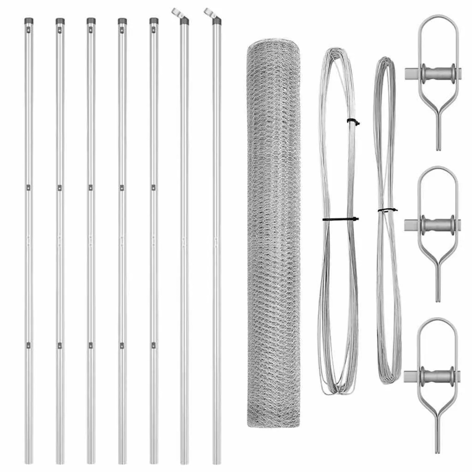 vidaXL Zaunpfosten Silber 10 x 1,2 m 13 mm Maschen Stahl 3352922 günstig online kaufen