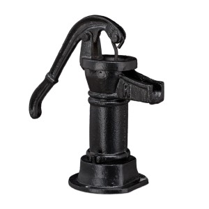 Relaxdays Deko Pumpe Gusseisen Schwarz Beweglich 22,5 cm x 13,5 cm x 10,5 cm 1,8 kg