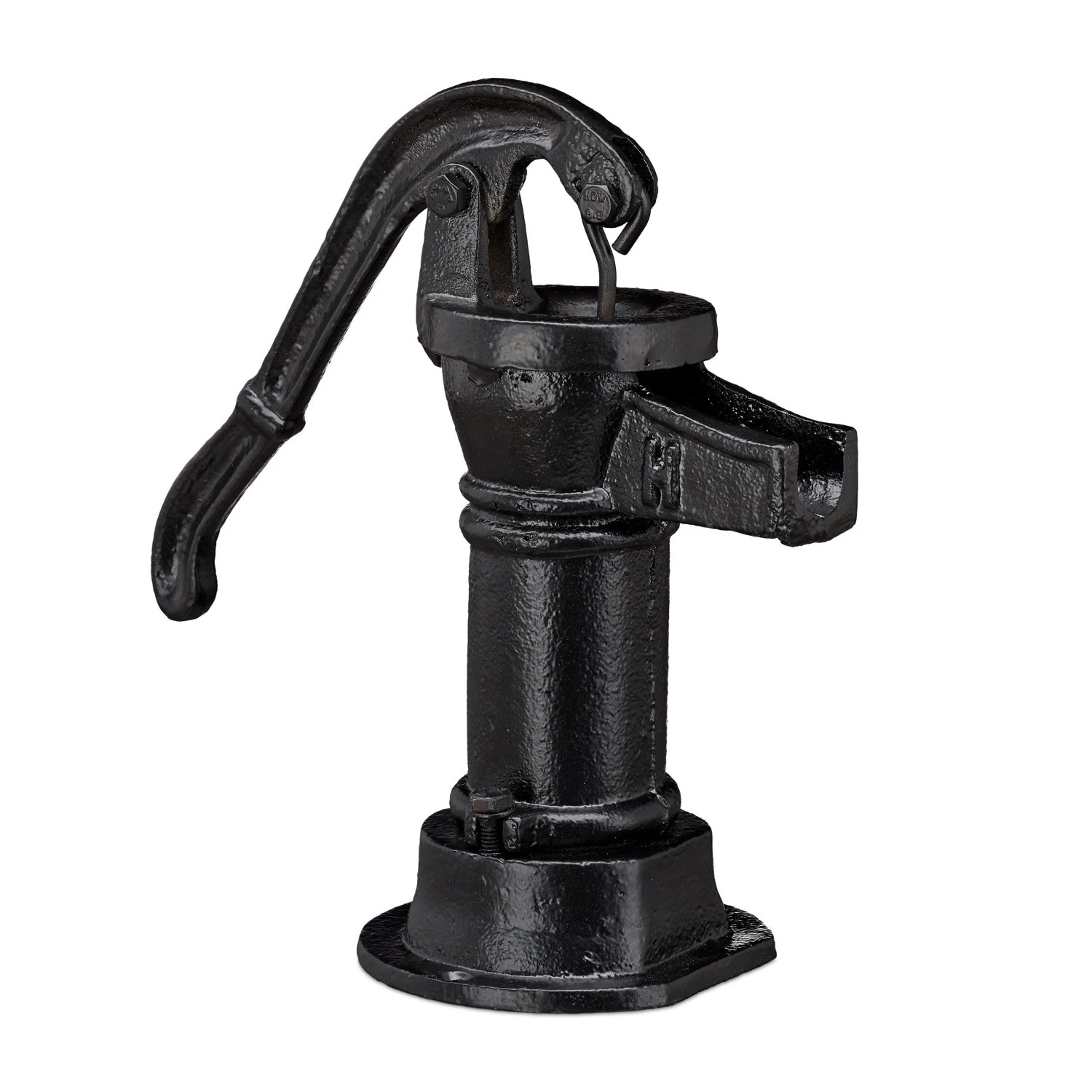 Relaxdays Deko Pumpe Gusseisen Schwarz Beweglich 22,5 cm x 13,5 cm x 10,5 cm 1,8 kg