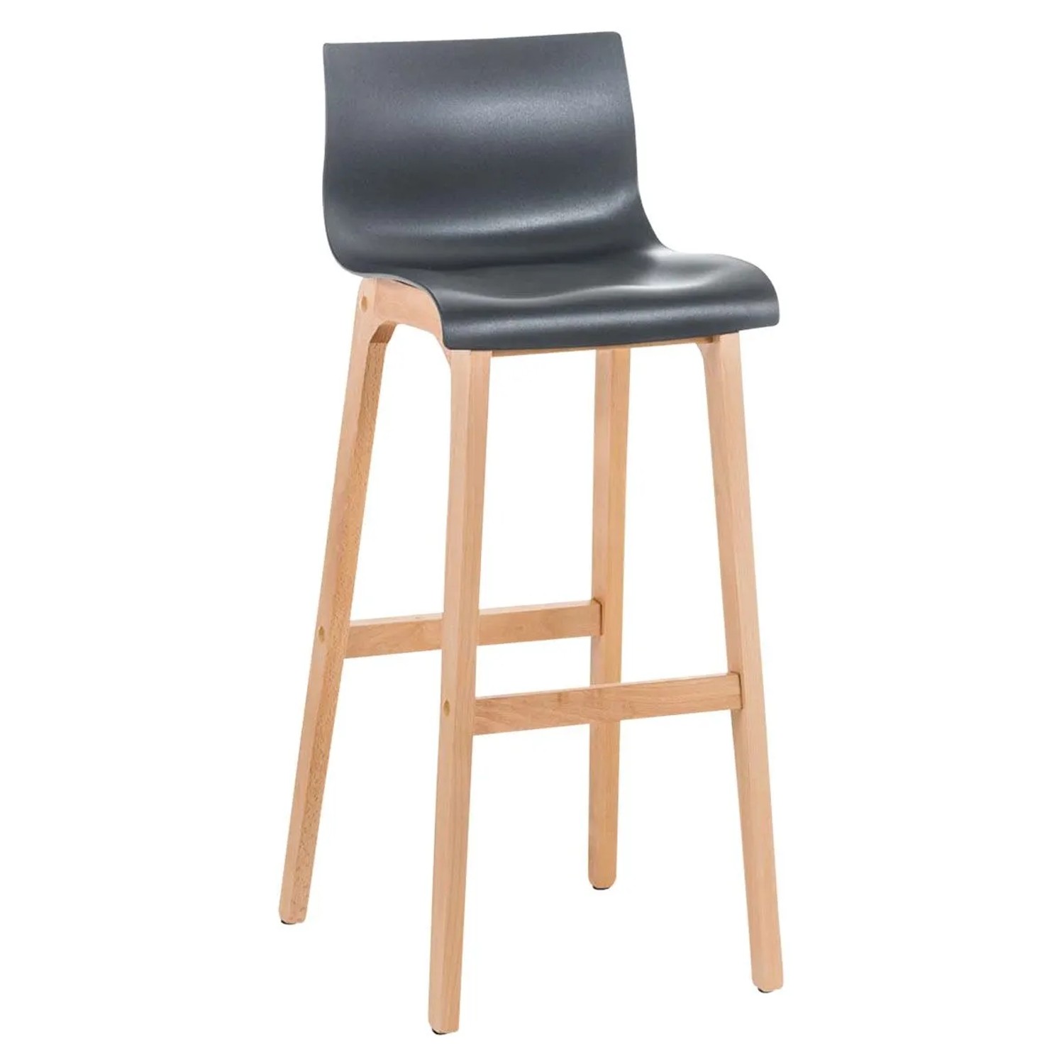 DELUKE Barhocker DELHI Grau Holz Barstuhl Mit Lehne Tresenhocker Tresenstuhl