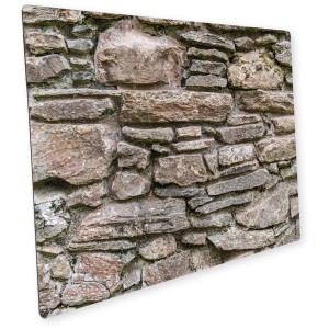 Myspotti Mini-Spritzschutzplatte mit Steinwand-Motiv für die Küche.