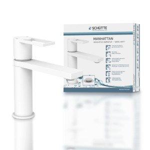Schütte Waschtischarmatur Manhattan, Weiß Matt, mit Verpackung.