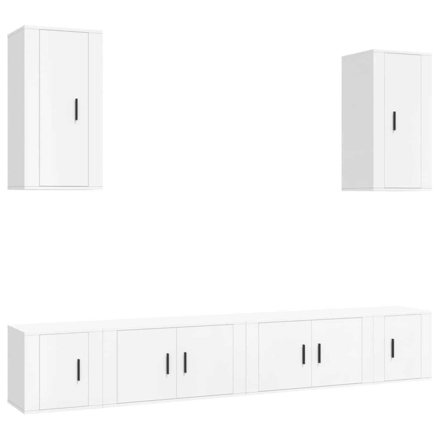 vidaXL 6-Tlg TV-Schrank-Set Weiß Holzwerkstoff 3188686