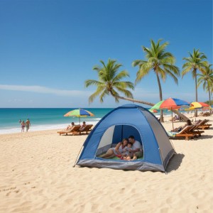 Relaxdays Pop Up Zelt Polyester Anthrazit Blau UV Schutz 50 135 cm x 200 cm x 200 cm 1,4 kg