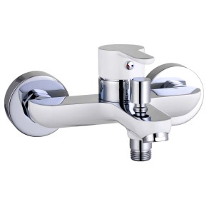 Eisl DIZIANI Wannenarmatur in Weiß-Chrom, Einhebelmischer für die Badewanne.