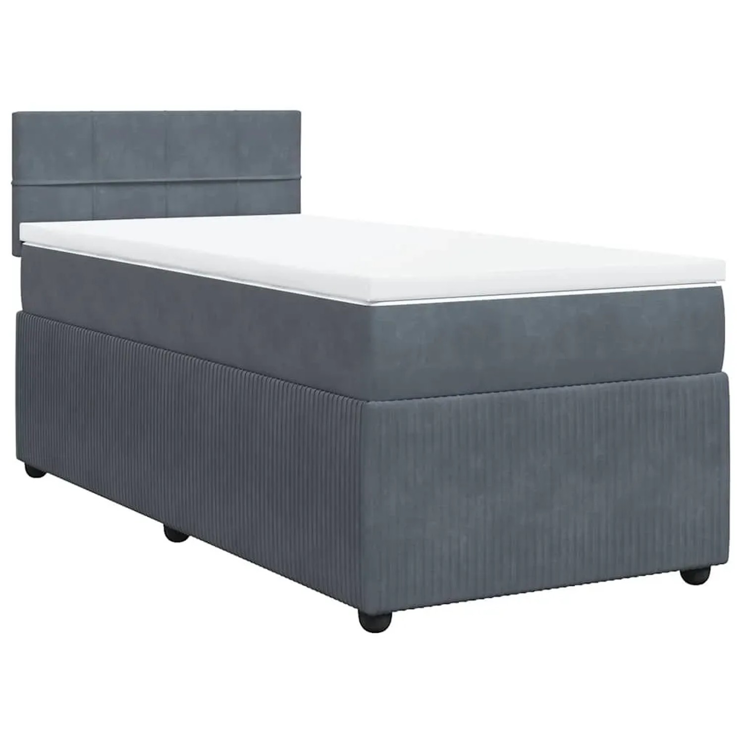 vidaXL Boxspringbett mit Matratze Dunkelgrau 80x200 cm Samt 3289891 günstig online kaufen