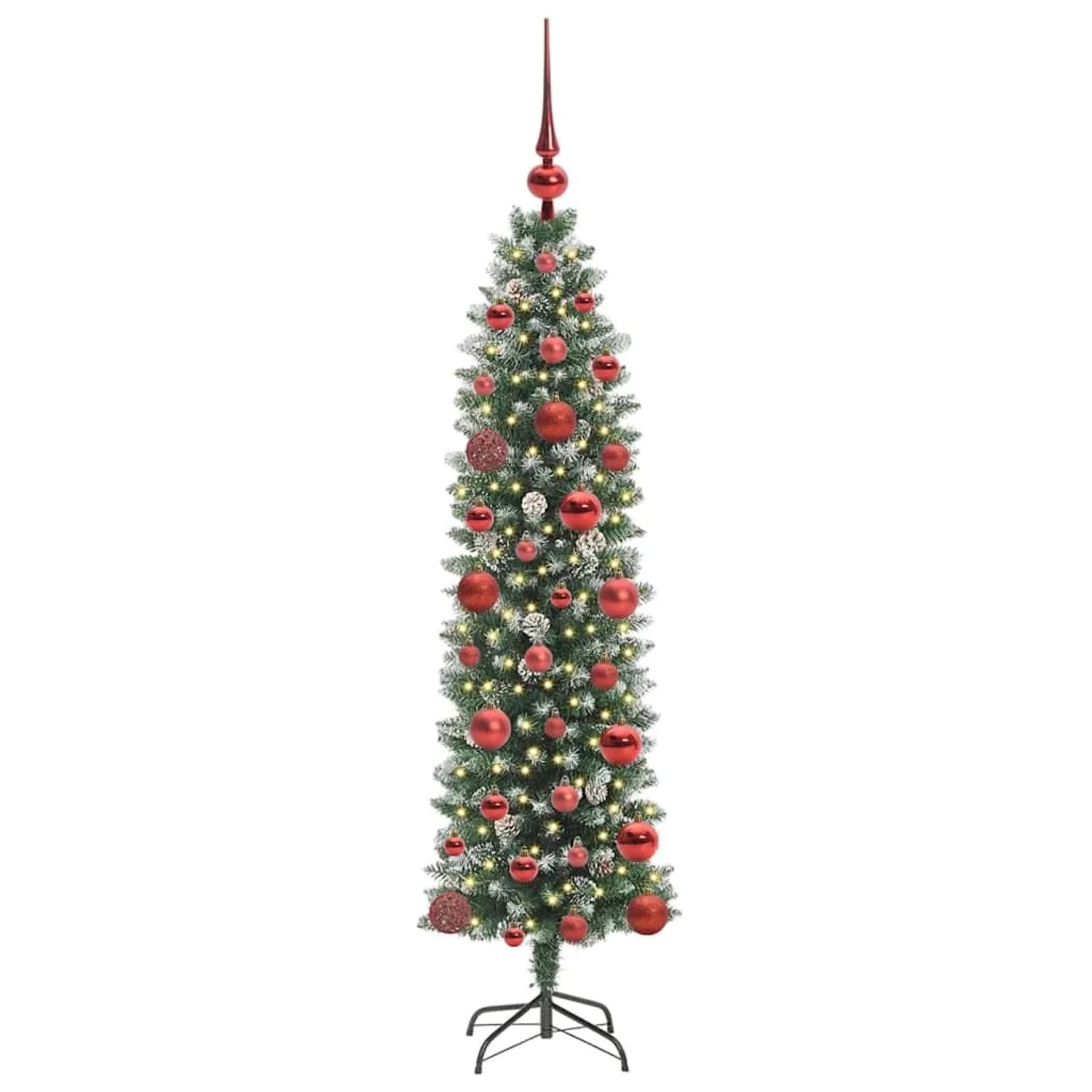 vidaXL Künstlicher Schlanker Weihnachtsbaum Grün und Weiß 120 cm 3395269